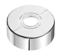 sourcing map Wall Split Flange, 1 Pcs 70x25 mm - Cuttable ABS Round Escutcheon Plate Cover Buckle, Shower Arm Flange for 20/25/33mm(0.8/1.0/1.3 Inch) Water Pipe Faucet Decoration (Silver)