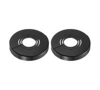 sourcing map Wall Split Flange, 2 Pcs 62x10 mm - Cuttable ABS Round Escutcheon Plate Cover Buckle, Shower Arm Flange for 20/25/33mm(0.8/1.0/1.3 Inch) Water Pipe Faucet Decoration (Black)
