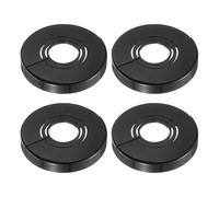 sourcing map Wall Split Flange, 4 Pcs 62x10 mm - Cuttable ABS Round Escutcheon Plate Cover Buckle, Shower Arm Flange for 20/25/33mm(0.8/1.0/1.3 Inch) Water Pipe Faucet Decoration (Black)