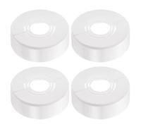 sourcing map Wall Split Flange, 4 Pcs 62x20 mm - Cuttable ABS Round Escutcheon Plate Cover Buckle, Shower Arm Flange for 20/25/33mm(0.8/1.0/1.3 Inch) Water Pipe Faucet Decoration (White)
