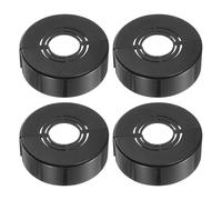 sourcing map Wall Split Flange, 4 Pcs 62x20 mm - Cuttable ABS Round Escutcheon Plate Cover Buckle, Shower Arm Flange for 20/25/33mm(0.8/1.0/1.3 Inch) Water Pipe Faucet Decoration (Black)