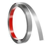 sourcing map Wall Trim Molding, 16.4 ft x 0.59 in Stainless Steel Peel and Stick Self Adhesive Trim Metalized Brushed Finish Strip Border Edge Frame Trim for Home DIY Decoration, Silver