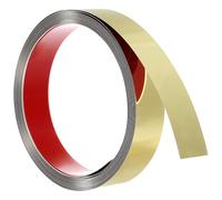 sourcing map Wall Trim Molding, 16.4 ft x 0.98 in Stainless Steel Peel and Stick Self Adhesive Trim Metalized Brushed Finish Strip Border Edge Frame Trim for Home DIY Decoration, Gold