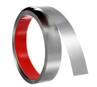 sourcing map Wall Trim Molding, 16.4 ft x 1.18 in Stainless Steel Peel and Stick Self Adhesive Trim Metalized Brushed Finish Strip Border Edge Frame Trim for Home DIY Decoration, Silver