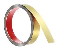sourcing map Wall Trim Molding, 16.4 ft x 1.18 in Stainless Steel Peel and Stick Self Adhesive Trim Metalized Brushed Finish Strip Border Edge Frame Trim for Home DIY Decoration, Gold
