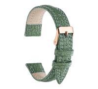 sourcing map Watch Band 18mm Width Microfiber Leather Quick Release Soft Watch Straps Replacement Cracked Pattern with Stainless Steel Rose Gold Buckle and Spring Bar for Men Women, Green