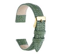 sourcing map Watch Band 18mm Width Microfiber Leather Quick Release Soft Watch Straps Replacement Cracked Pattern with Stainless Steel Gold Buckle and Spring Bar for Men Women, Green