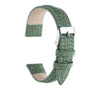 sourcing map Watch Band 18mm Width Microfiber Leather Quick Release Soft Watch Straps Replacement Cracked Pattern with Stainless Steel Silver Buckle and Spring Bar for Men Women, Green