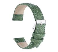 sourcing map Watch Band 20mm Width Microfiber Leather Quick Release Soft Watch Straps Replacement Cracked Pattern with Stainless Steel Silver Buckle and Spring Bar for Men Women, Green
