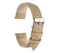 sourcing map Watch Band 20mm Width Microfiber Leather Quick Release Soft Watch Straps Replacement Cracked Pattern with Stainless Steel Silver Buckle and Spring Bar for Men Women, Brown
