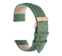 sourcing map Watch Band 22mm Width Microfiber Leather Quick Release Soft Watch Straps Replacement Cracked Pattern with Stainless Steel Rose Gold Buckle and Spring Bar for Men Women, Green