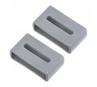 sourcing map Watch Band Strap Double-sided Slotted Loops, Rubber Replacement Fastener Rings Silicone Watch Holder Keeper for 20mm Width Watch Band, Grey 2 Pcs