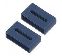 sourcing map Watch Band Strap Double-sided Slotted Loops, Rubber Replacement Fastener Rings Silicone Watch Holder Keeper for 20mm Width Watch Band, Deep Blue 2 Pcs