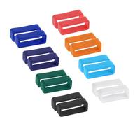 sourcing map Watch Band Strap Loops, 24mm Width Rubber Fastener Rings Silicone Watch Retainers for Watch Band Mix Color 1 Set