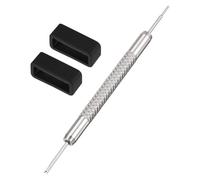 sourcing map Watch Band Strap Loops, 24mm Width Rubber Fastener Rings Silicone Watch Retainers for Watch Black 1Set