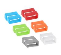 sourcing map Watch Band Strap Loops, 24mm Width Rubber Fastener Rings Silicone Watch Retainers for Watch Band Mix Colors 1 Set