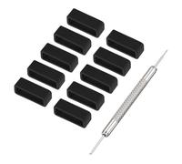 sourcing map Watch Band Strap Loops, 26mm Width Rubber Fastener Rings Silicone Watch Retainer for Watch Black 1Set
