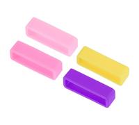 sourcing map Watch Band Strap Loops, 26mm Width Rubber Fastener Rings Silicone Watch Retainer for Watch Band Mix Colors 4Pcs