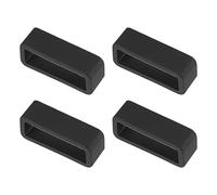 sourcing map Watch Band Strap Loops, Rubber Replacement Fastener Rings Silicone Watch Holder Keeper for 19mm Width Watch Band, Black 4 Pcs