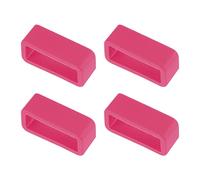 sourcing map Watch Band Strap Loops, Rubber Replacement Fastener Rings Silicone Watch Holder Keeper for 16mm Width Watch Band, Rose Red 4 Pcs