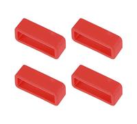 sourcing map Watch Band Strap Loops, Rubber Replacement Fastener Rings Silicone Watch Holder Keeper for 19mm Width Watch Band, Red 4 Pcs