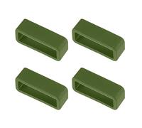 sourcing map Watch Band Strap Loops, Rubber Replacement Fastener Rings Silicone Watch Holder Keeper for 19mm Width Watch Band, Dark Green 4 Pcs