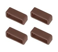 sourcing map Watch Band Strap Loops, Rubber Replacement Fastener Rings Silicone Watch Holder Keeper for 18mm Width Watch Band, Brown 4 Pcs