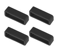 sourcing map Watch Band Strap Loops, Rubber Replacement Fastener Rings Silicone Watch Holder Keeper for 22mm Width Watch Band, Black 4 Pcs