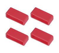 sourcing map Watch Band Strap Loops, Rubber Replacement Fastener Rings Silicone Watch Holder Keeper for 24mm Width Watch Band, Red 4 Pcs