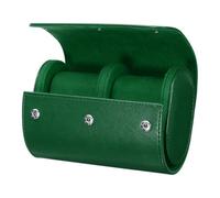 sourcing map Watch Roll Travel Case 2 Slot Portable Leather Watch Case for Men and Women, Watches Storage Organizer with Removable Pillows for Traveling, Display, Home Storage, Green