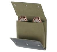 sourcing map Watch Roll Travel Case, 2 Slots Portable Leather Watch Cases for Men and Women, Watches Storage Organizer for Traveling Display Home Storage, Gray