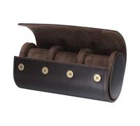 sourcing map Watch Roll Travel Case 3 Slots Portable Leather Storage Cases for Men and Women, Watches Storage Organizer with Removable Pillows for Traveling, Display, Home Storage, Coffee