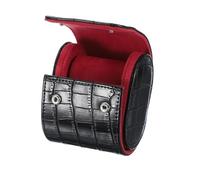 sourcing map Watch Roll Travel Case Single Slot Portable Leather Watch Case for Men and Women, Watches Storage Organizer with Removable Pillow for Traveling, Display, Stripe Texture Black