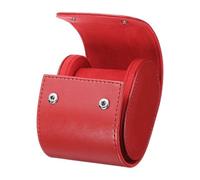 sourcing map Watch Roll Travel Case Single Slot Portable Leather Watch Cases for Men and Women, Watches Storage Organizer with Removable Pillows for Traveling, Display, Home Storage, Red