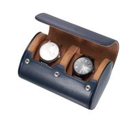 sourcing map Watch Travel Case for Men Leather Watch Roll Travel Case Portable Watch Storage Box for Christmas, Birthday, and Anniversary 2 Slot (Blue)