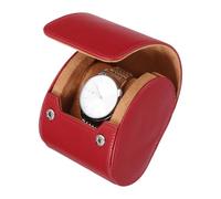 sourcing map Watch Travel Case for Men Leather Watch Roll Travel Case Portable Watch Storage Box for Christmas, Birthday, and Anniversary 1 Slot (Red)