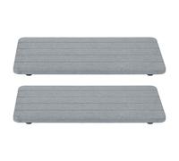 sourcing map Water Absorbent Diatomite Coasters,2 PCS 8.66" x 4.33" - Water Absorbing Stone Tray with Grooves for Plants and Cosmetic Bottles, Soap Dish (Dark Gray)
