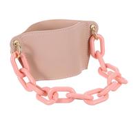 sourcing map Water Bottle Carrier Holder with Acrylic Strap, 160x75mm PU Leather Tumbler Holder Coffee Cup Holder Water Bottle Sleeve Bag for Camping Walking Hiking, Pink