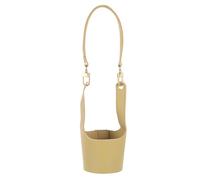 sourcing map Water Bottle Carrier Holder with Strap, 320x120mm PU Leather Tumbler Holder Coffee Cup Holder Double-Sided Leather Water Bottle Sleeve Bag for Camping Walking Hiking, Yellow