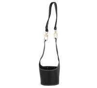 sourcing map Water Bottle Carrier Holder with Strap, 320x120mm PU Leather Tumbler Holder Coffee Cup Holder Water Bottle Sleeve Bag for Camping Walking Hiking, Black
