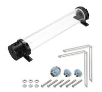 sourcing map Water Cooling Tank G1/4 Thread 50mm x 300mm Cylinder Heat Exchanger Water Cooling Reservoir Radiator Kit 1 in 3 Out for PC Computer CPU