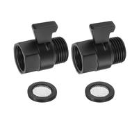 sourcing map Water Flow Control Valve, 1 PCS G1/2" Shower Head Shut Off Valve, Brass Water Pressure Regulator for Shower Head or Bidet Spray (Black)