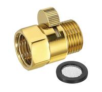 sourcing map Water Flow Control Valve, 1 PCS G1/2" Shower Head Shut Off Valve, Brass Water Pressure Regulator for Shower Head or Bidet Spray (Gold)