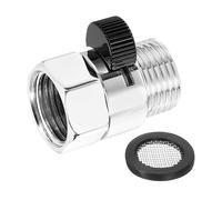 sourcing map Water Flow Control Valve, 1 PCS G1/2" Shower Head Shut Off Valve, Brass Water Pressure Regulator for Shower Head or Bidet Spray (Silver+Black)