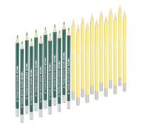 sourcing map Water Soluble Fabric Pencils, Tailors Chalk Fabric Pencils for Sewing Embroidery Quilting Dressmaker DIY Craft Pack of 24(Lemon Yellow&Green)