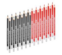 sourcing map Water Soluble Fabric Pencils, Tailors Chalk Fabric Pencils for Sewing Embroidery Quilting Dressmaker DIY Craft Pack of 24(Black&Red)