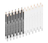 sourcing map Water Soluble Fabric Pencils, Tailors Chalk Fabric Pencils for Sewing Embroidery Quilting Dressmaker DIY Craft Pack of 24(Black&White)