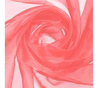 Sourcing Map Watermelon Red Polyester Organza Fabric 60" Solid Sheer Crystal Silky Fabric for DIY Craft Table Runner Wedding Party Home Decoration, 60" by 1 Yard