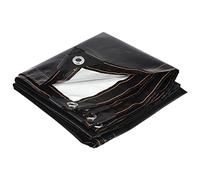 sourcing map Waterproof Poly Tarpaulin Cover with Grommets 2x1m 4.7 Mil Thick Outdoor Shelter Garden Tarp Sheet, Black+White