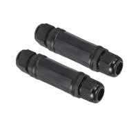 sourcing map Waterproof RJ45 Coupler, Dual Head Shielded Female to Female IP67 Ethernet Outdoor LAN Cable Connector for Cat6/Cat5e/Cat5, Pack of 2